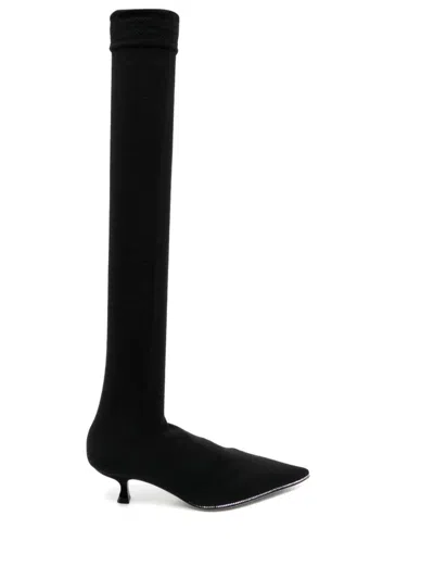 René Caovilla 40mm Above-knee Boots In Black