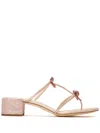 René Caovilla Caterina Slip-on Leather Sandals In Pink