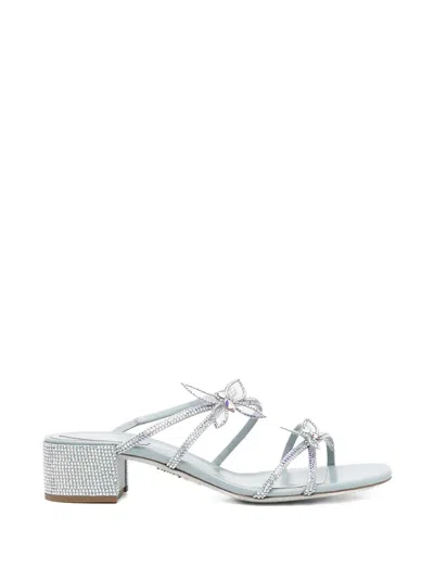 René Caovilla 40mm Crystal-embellished Sandals In Silver