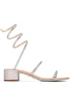 René Caovilla 40mm Juniper Crystal-embellished Sandals In Neutrals