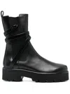 René Caovilla Cleo Combat Biker Boot In Black