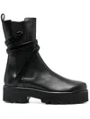 René Caovilla Cleo Combat Biker Boot In 黑色
