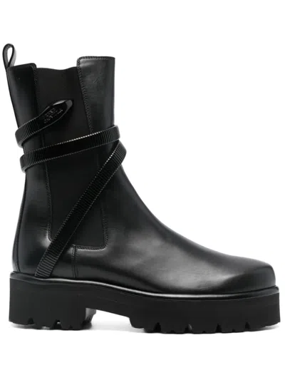 René Caovilla 45mm Juniper Boots In 黑色