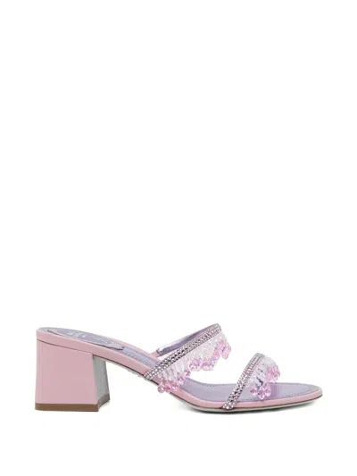 René Caovilla 50mm Embellished Sandals In Brown