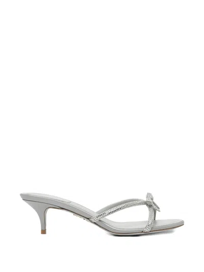 René Caovilla 50mm Lynette Sandals In White