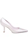 René Caovilla 50mm Satin Pumps In White