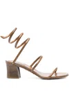 René Caovilla 55mm Cleo Sandals In Brown