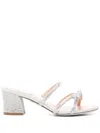 René Caovilla 55mm Crystal-embellished Sandals In Grey