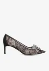 René Caovilla Crystal-embellished Pumps In Black
