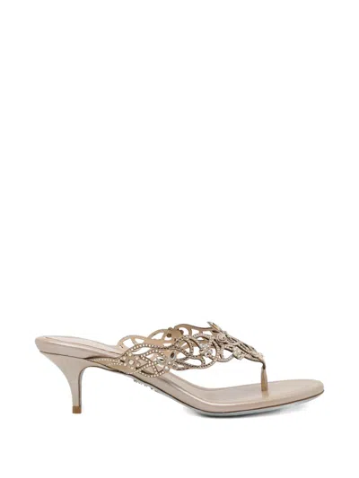 René Caovilla 60mm Crystal-embellished Sandals In Black