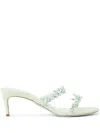 René Caovilla Eden Green Mint Slider Sandal 60 In Green