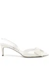 René Caovilla 65mm Bow-detail Leather Sandals In White
