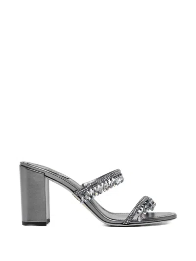 René Caovilla 65mm Chandelier Sandals In Gray