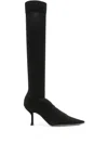 René Caovilla 70mm Crystal-embellished Knitted Boots In Black