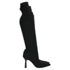 René Caovilla Rene Caovilla 70mm Crystal-embellished Knitted Boots In Black Cashmere In Black