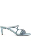 René Caovilla 70mm Crystal-embellished Sandals In Blue
