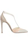 René Caovilla 70mm Karung Crystal-embellished T-bar Pumps In Nude