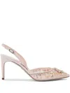 René Caovilla 75mm Cinderella Pumps In Pink