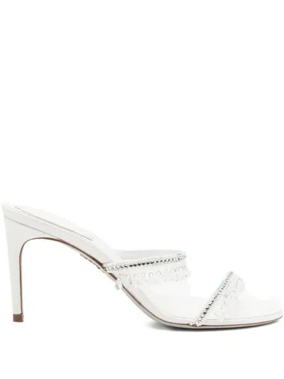René Caovilla 80mm Chandelier Sandals In White