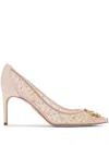 René Caovilla 80mm Cinderella Pumps In Neutrals