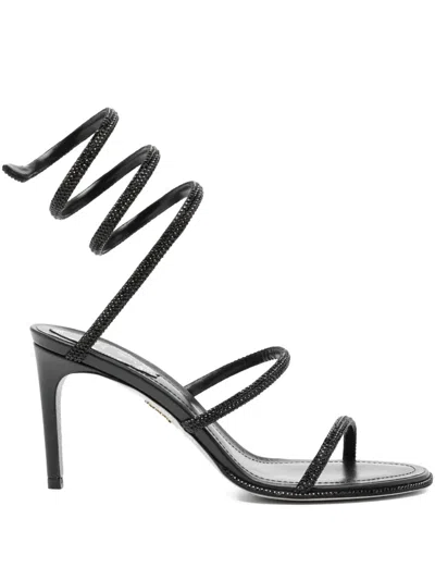 René Caovilla 80mm Cleo Sandals In Black