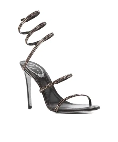 René Caovilla 80mm Cleo Sandals In Black