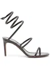 René Caovilla 80mm Cleo Sandals In Black