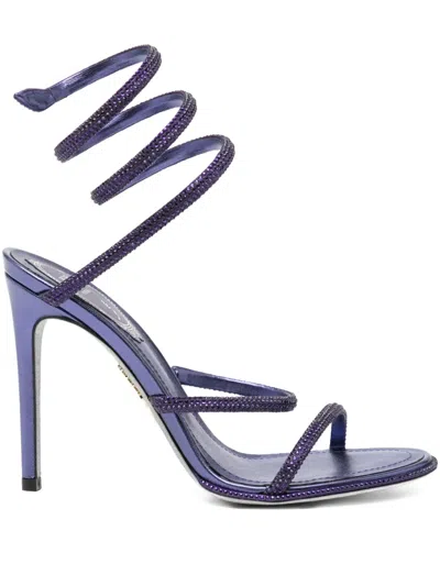René Caovilla 80mm Cleo Sandals In Purple