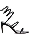 René Caovilla 80mm Cleo Spiral-ankle-strap Sandals In Black