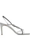 René Caovilla 80mm Crystal-embellished Slingback Sandals In Gray