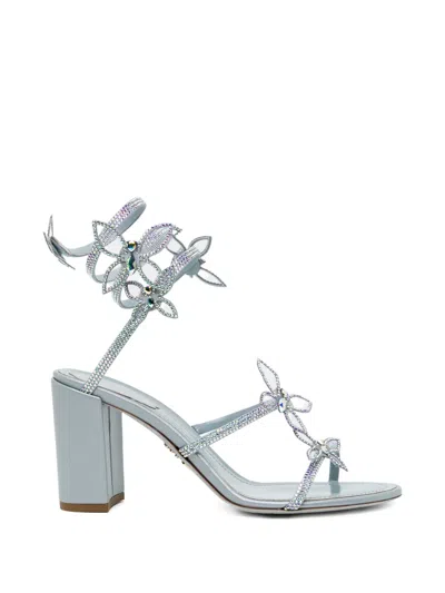 René Caovilla 80mm Crystal-embellished Floral Sandals In Multi