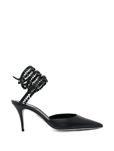 René Caovilla 80mm Crystal-embellished Pumps In Black