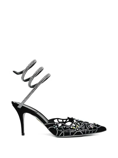 René Caovilla 80mm Crystal-embellished Pumps In Multi