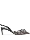 René Caovilla 80mm Floral-lace Pumps In Black