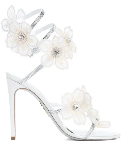 René Caovilla 80mm Floriane Sandals In Neutral