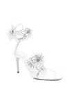 René Caovilla 105mm Floriane Sandals In Silver