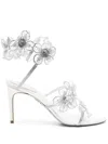 René Caovilla 105mm Floriane Sandals In Silver