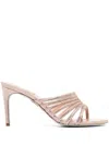 René Caovilla 80mm Full-trim Sandals In Neutral