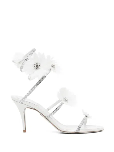 René Caovilla 80mm Jolene Sandals In White