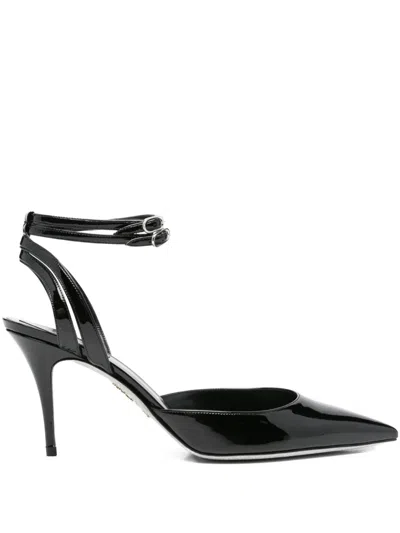 René Caovilla 80mm Leather Heeled Pumps In Black