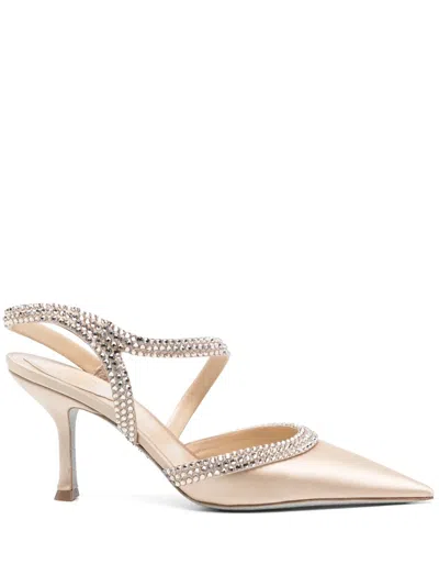 René Caovilla 80mm Lisa Pumps In Neutrals