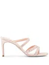 René Caovilla Rene Caovilla Lisa Crystals 80 Slider Sandals In Neutral