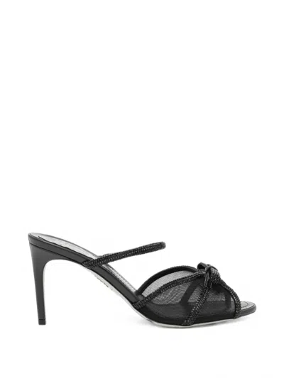 René Caovilla 80mm Lynette Sandals In Black