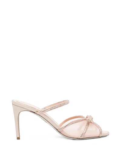 René Caovilla 80mm Lynette Sandals In Neutral