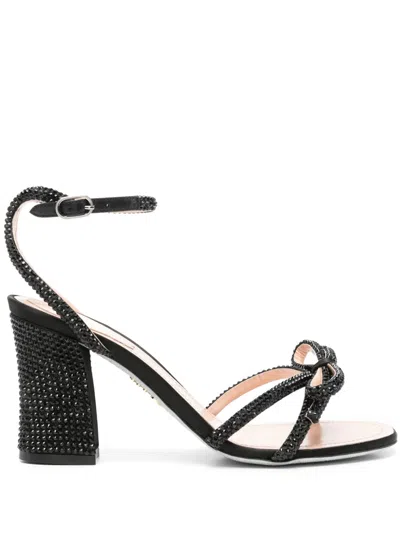 René Caovilla 80mm Nicole Sandals In Black