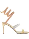 René Caovilla 80mm Trigold Cleo Snake-wrap Sandals In Gold