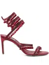 René Caovilla 85mm Chandelier Crystal-embellished Sandals In Red
