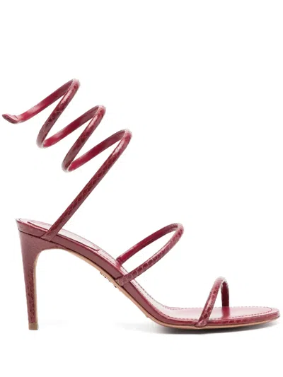 René Caovilla 85mm Cleo Sandals In Red