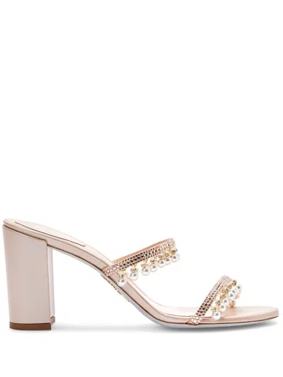 René Caovilla 90mm Chandelier Mules In Neutrals