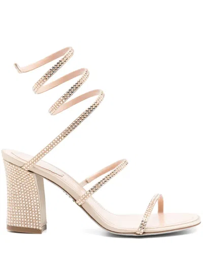 René Caovilla 90mm Cleo Sandals In Gold